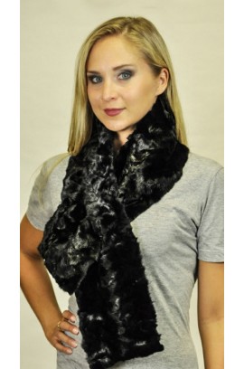 Black mink fur scarf